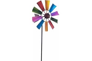 Hasaller Molino de viento de metal para jardinería, patio, exterior, giratorio de para 360 grados, escultura de viento al aire libre, 73 cm, 0HI59Y394016F56QN03R36A44BND