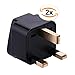 Produktbild Universal Reiseadapter für UK Großbritannien England London Irland Schottland, Reisestecker Travel Adapter Malta Zypern Dubai (Typ G schwarz 2 STK.)