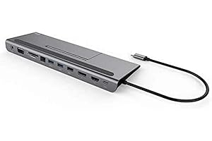 i-tec USB-C Station d'accueil Métal 4K 1x HDMI 1x VGA 1x DisplayPort 1x GLAN Ethernet 2X USB 3.0 1x USB 2.0 1x SD/MicroSD 1x Audio, Power Delivery 85W pour Windows MacOS, TB 3 Compatible