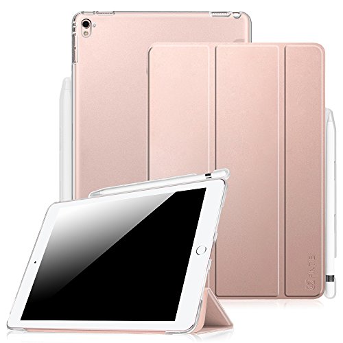 iPad Pro 9.7 Hülle mit Built-in Apple Pencil Halter - Fintie Ultra Slim Superleicht Schutzhülle Smart Shell Case Cover Tasche Etui mit Translucent Rücken Deckel, Auto Schlaf / Wach und Standfunktion for Apple iPad Pro 9.7 Zoll (2016 Modell) (iPad Pro 9.7'', Roségold)
