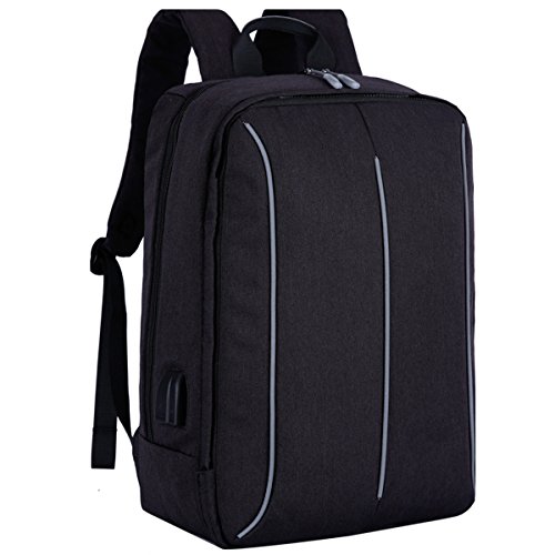 Gracosy Anti-diebstahl Laptop Rucksack mit USB Port f  r 17 3 Zoll Notebook  Computer Schwarz