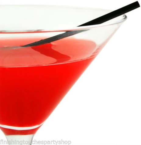 FinishingTouches Party Store - 100 Black Frappe Straws Perfect For Cocktails