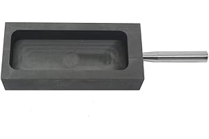 LLF Molde de lingote de grafito dorado y plateado para derretir fundición y refinar con barra de metal (5 kg)