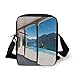 Produktbild Italian Decor,Lake Maggiore View from The Terrace Balcony of House with Pool,Turquoise Grey and White Print Kids Crossbody Messenger Bag Purse