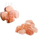 MAKANA Himalaya Salzleckstein 6 Stück ca. 2,5 kg mit Seil