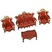 Produktbild BQLZR Red Dollhouse Model Indoor Scene Decoration Sofa Settee Couch Set 1:25 G Scale