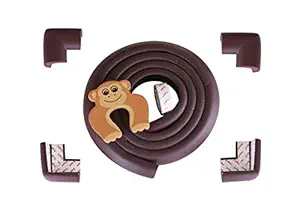 Vic Kid Baby Proofing Edge & Corner Guards Rubber Foam Table Corner Protector for Baby Table Edge Guard (6.5 Ft Edge + Pre Taped 4 Corners + 1 Pc Door Stopper)