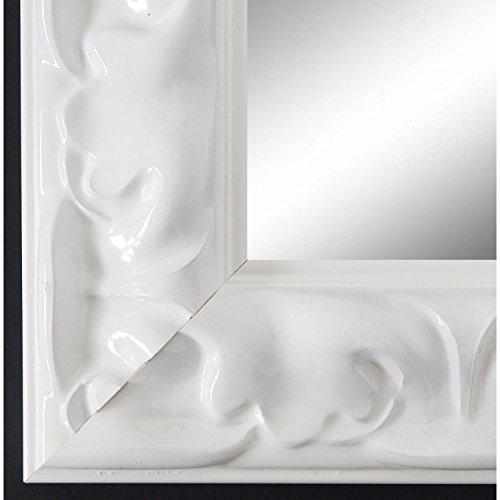 Spiegel Wandspiegel Badspiegel - Sylt 5,7 - Weiß Lack - 200 Größen zur Auswahl - handgefertigt - DIN A1 (59,4 x 84,1 cm) - AM - Modern, Barock, Antik, Vintage