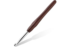 DEUDY Häkelnadeln Set, 6,0mm Ergonomische Häkelnadel mit Rutschfest, Häkelnadeln Nadelset Aluminium, Häkeln mit Gummi Softgriff für Arthritische Hände Erfahrene Häkelliebhaber