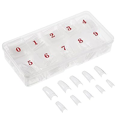 Hotop 500 Pièces Faux Ongles Artificiels en Acrylique DIY Faux Ongles Acrylique Gel UV Art Tips (Clair Français)