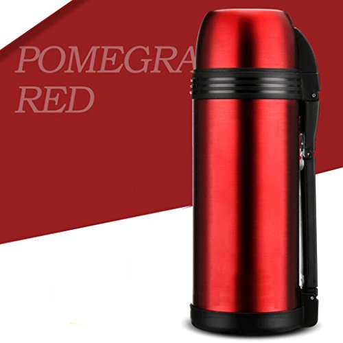spécification 304 en acier inoxydable d'eau chaude de conservation de la chaleur de conservation de la chaleur de haute capacité pots d'isolation de voyage chaud pot chaud 1.8L UOMUN ( Couleur : Rouge )