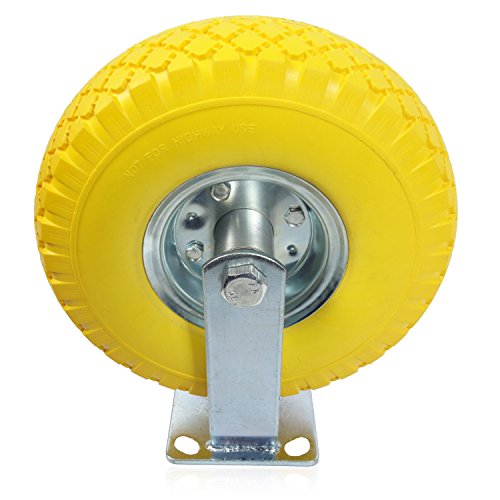 4-teiliges HSM PU Vollgummi Lenkrollen und Bockrollen Set 3.00-4 Transportrollen pannensicher Schwerlastrollen Ø 260 mm - 2