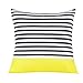 Produktbild BSHOP Kissen Doppelseitiges modernes, prägnantes geometrisches Design gelb-graues Kissen Kissen Kissen Wohnzimmer Sofa Modell Zimmer Kissen Nordic Kissen, 45x45 cm mit Kern, RJ gelb-Schwarze Leiste