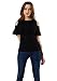 Aashish Fabrics Polycotton Black Ruffle Cold Shoulder Top RS.449.00