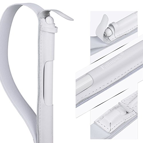 Apple Pencil Halter, Fullmosa® Hochwertige Kunstleder Stifthalter Apple Pencil Hülle Etui mit USB-Adapter-Tasche für iPad Pro 9.7 & iPad Pro 10.5,Weiß - 6