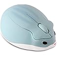 LIKE SHOW Wireless Mouse Cute Hamster Shaped Computer Mouse 1200DPI Less Noice Portable USB Mouse Cordless Mouse for PC Laptop Computer Notebook MacBook Kids Girl Gift(Blue)
