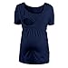 Produktbild Dasongff Umstandsmode Damen Maternity Stillzeit T-Shirt Stillshirt Umstandsshirt Umstandstop Stilltop Umstandstop Lagendesign Kurzarm (L, Marine)