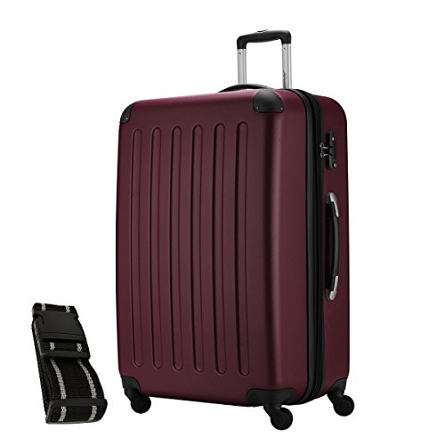 Preisvergleich Produktbild HAUPTSTADTKOFFER® Reisekoffer XL · Hartschalenkoffer · MATT ODER GLANZ + GEPÄCKGURT (MATT, Burgund)