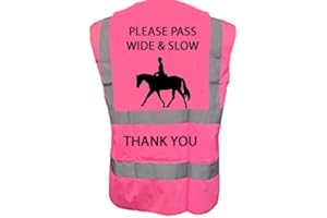 PRODUCTSAVE Hi Vis Viz High Visibility Reflective Vest Horse Riding Equestrian Safety Vest (Child L 36/38, Pink)