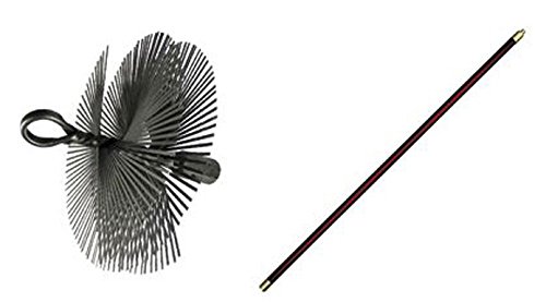 Leman KIT250A - Kit per pulizia canna fumaria, 7 ml con spazzola rotonda ø 250 mm in acciaio