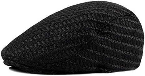 FOOKREN Winter Mens Flat Cap Wool Irish Duckbill Warm Hat (55-60cm)