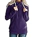 Produktbild Briskorry Damen Beiläufige Lose Pullover Langarm Sweatshirt Reißverschluss Hoodie Langarmshirts Kapuzenpulli Jumper Oberteile Bluse
