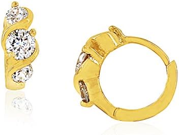 Earrings Hoops For Women By Fashionvictime - 18Ct Gold Plated Jewel- Zirconia
