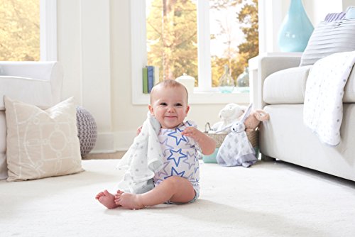 aden by aden + anais Musselin-Spucktücher, quadratisch (60 x 60 cm), 5er-Set, Taubengrau - 3