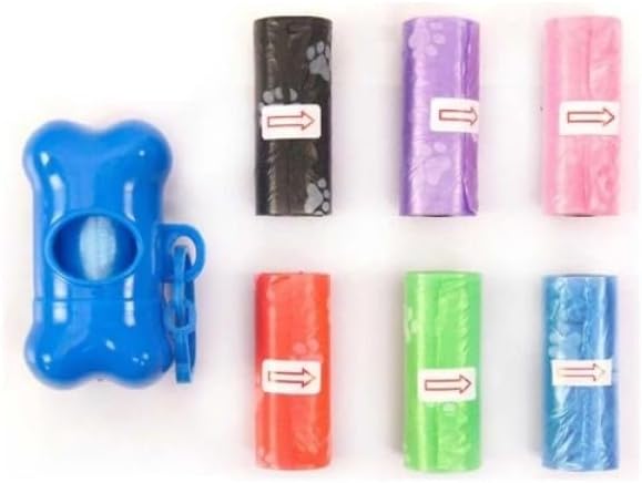 AEE® Köpek Dışkı Torbası Seti 7 Parça Taşınabilir Poşet Dispenseri 6 Rulo Poşet Askı Aparatlı