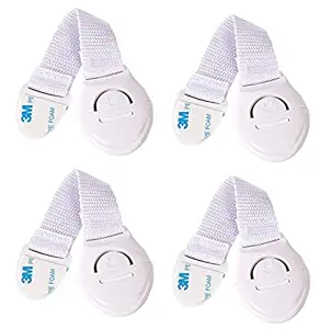 Cuttlefish Baby Proofing Child Safety Strap Locks for Drawers, Fridge, Cupboards (Pack of 4)