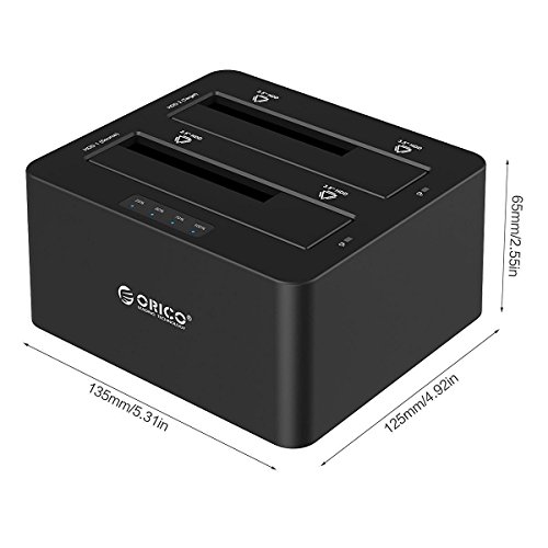 ORICO USB 3.0 zu SATA Dual Festplatten-Dockingstation mit UASP für 2,5″ und 3,5″ SATA III HDD und SSD, Offline-Klonfunktion - 7