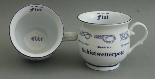 Buddel-Bini Schietwetterpott Kaffeepott mit Seemannsknoten bauchig