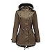 Produktbild Subfamily Daunenjacken für Damen, Steppjacke Mantel Oversize Frauen Langarm Solid Top Outwear Jacke Lange Winter Warm Parka Women Outdoormantel Pelzkragen Kapuzenmantel Windbreaker (Kaffee, M)