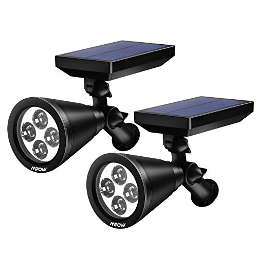 Mpow 2 Stück Gartenleuchten Soleil P2 Superhelle Solarbetriebene Outdoor Spotlight, Wasserdicht für die Hinterhöfe, Gärten, Rasen usw. - 8