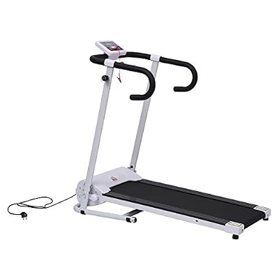 Homcom Tapis de course HOMCOM Tapis roulant électrique de course pliable 500 w 1-10 km/h écran lcd multifonctions acier noir et blanc neuf 01wt