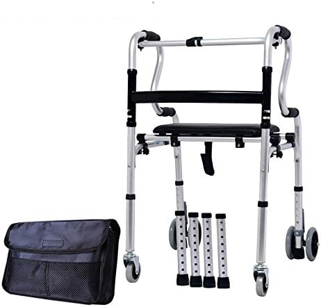 ZZHF Crutch Elderly Walker Trolley Square Foot Crutches Elderly Walking Stick With Stool 3 Colors Available Walking Sticks ( Color : B )
