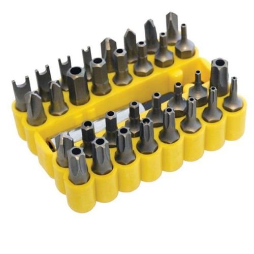 Preisvergleich Produktbild Schraubendreher-Einsätze, Torx, Sternschraubendreher, in gelbem Halter, 33 Stück