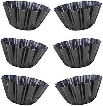 Bakeware Set, Kitchen Craft Non-Stick Round Mini Fluted Tart Tins/Quiche Pans Home Baking Cake Pastry Biscuit Baking Equipment Carbon Steel (Set of 6)