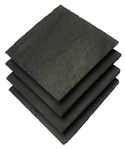 SCHIEFER UNTERSETZER ca 10 x 10 cm. 4 STÜCK Schieferplatten.