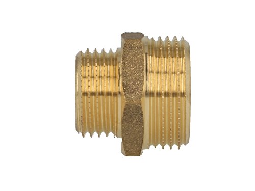 Reduziernippel Doppelnippel messing blank 1/2 Zoll Außengewinde x 3/4 Zoll Außengewinde - 2