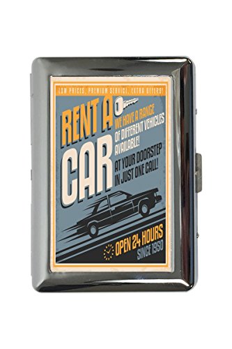 Preisvergleich Produktbild Zigarettenetui Box Garage Auto mieten Bedruckt Tankstelle