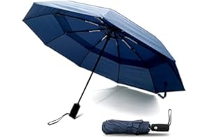 ORGA ECO-FRIENDLY Umbrella Windproof Double Vented Travel Umbrella with Teflon Coating (Black)