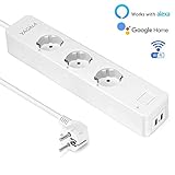 Compatible con Amazon Alexa y Google Assistant. Después de una conexión exitosa, puedes controlar tus electrodomésticos con WiFi Smart Power Strip dando comandos de voz a Amazon Alexa o Google Assistant. Cuando no está en casa, aún puede controlar los dispositivos a través de la aplicación eFamilyCloud.
