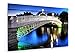 Produktbild Robert Wilson - Die Halfpenny-Brücke in Dublin, Irland, in der Nacht - 75x50 cm - Textil-Leinwandbild auf Keilrahmen - Wand-Bild - Kunst, Gemälde, Foto, Bild auf Leinwand - Städte & Reise