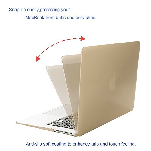 MOSISO Ultra Slim Plastik Hartschale Schutzhülle Snap Case für MacBook Air 13 Zoll (A1466 / A1369), Gold - 2