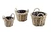 Produktbild Rattanübertopf Rattankörbchen Korbübertopf Pflanzkorb aus Rattan rund Übertopf Rattan mit Folie 3er Set