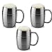 Produktbild 3er Set | Edelstahl Isolierbecher mit Henkel, doppelwandiger Isolierbecher für Warm- und Kaltgetränke | Kaffee, Tee oder Bier | coffee to go oder Bierkrug für Garten und Wanderung - Outdoor | 300ml