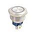 Price comparison product image sourcingmap® UL AC 250V 5A 30mm 1.18" Mounting Thread Flat Round 1NO 1NC DPST Latching Stainless Steel Metal Waterproof Push Button Switch with Red Light