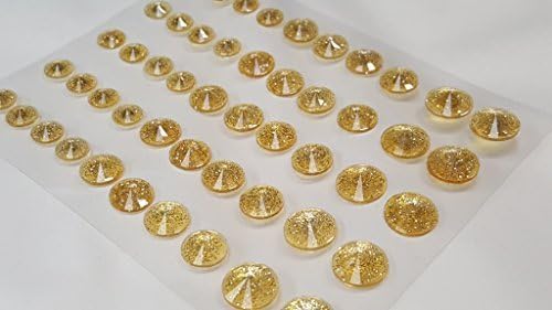 Dawn Bibby - 50pcs Self Adhesive Pointed Glitter Gems for cardmaking, scrapbooking, wedding invites etc (Gold)
