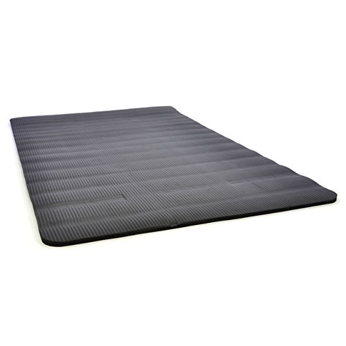 Yoga-Matte extra-dick extra-breit XXL Gymnastikmatte Fitnessmatte Pilates-Matte mit Tragegurt 190 x 102 x 1,5 cm schwarz - 2